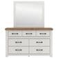 Ashley Savonport 7 Drawer Dresser and Mirror in White and Brown, , large