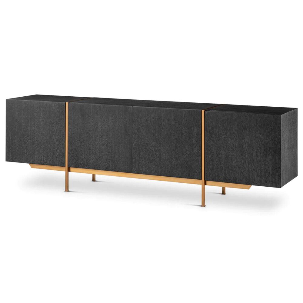 Eichholtz Brazilian Dresser in Charcoal Grey and Brushed Brass, , large