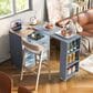HOMLUX 56" Kitchen Island with Extended Table in Grey, , large