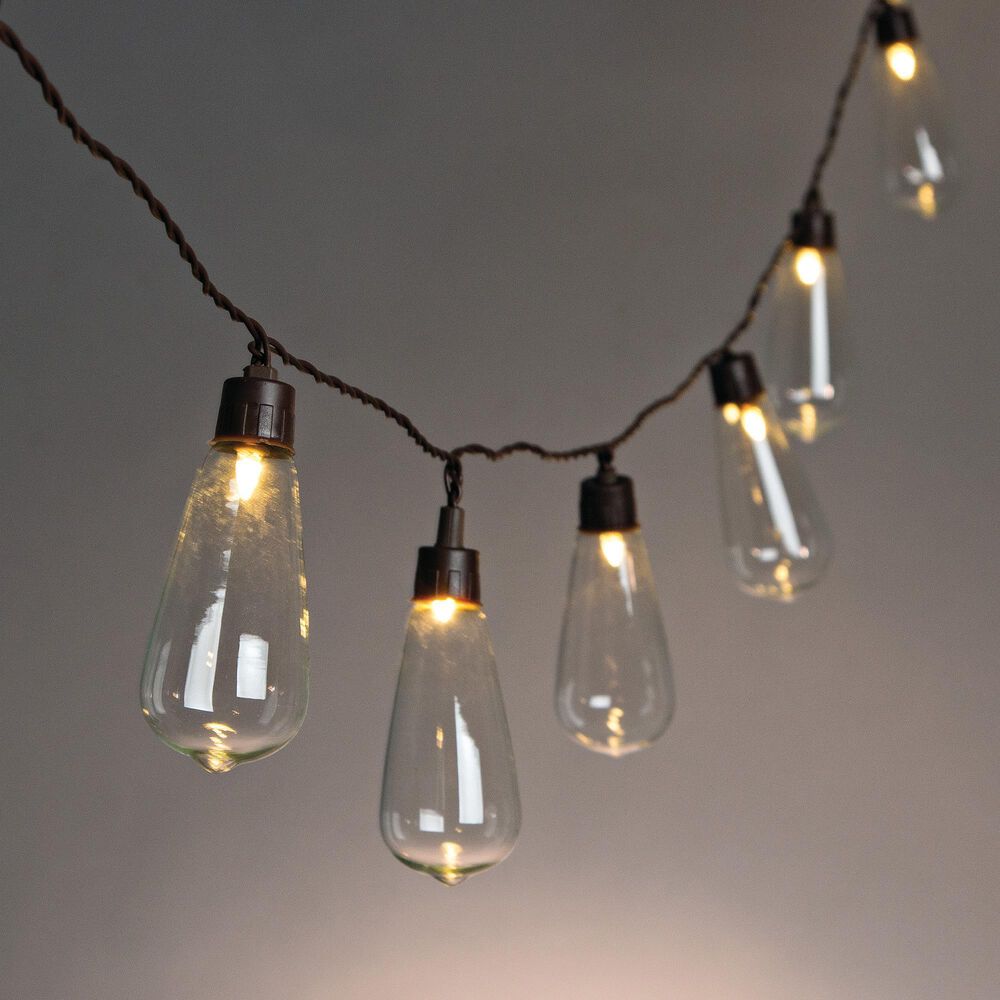 The Gerson Company 18.6" Solar Light String in Black and Clear Set of