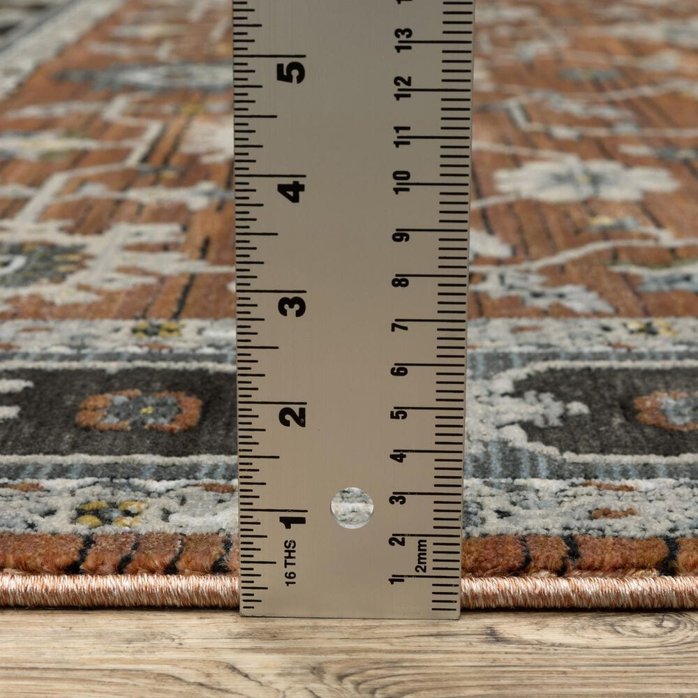 Oriental Weavers Keira Rust and Grey 7&#39;10&quot; x 10&#39;10&quot; Area Rug, , large