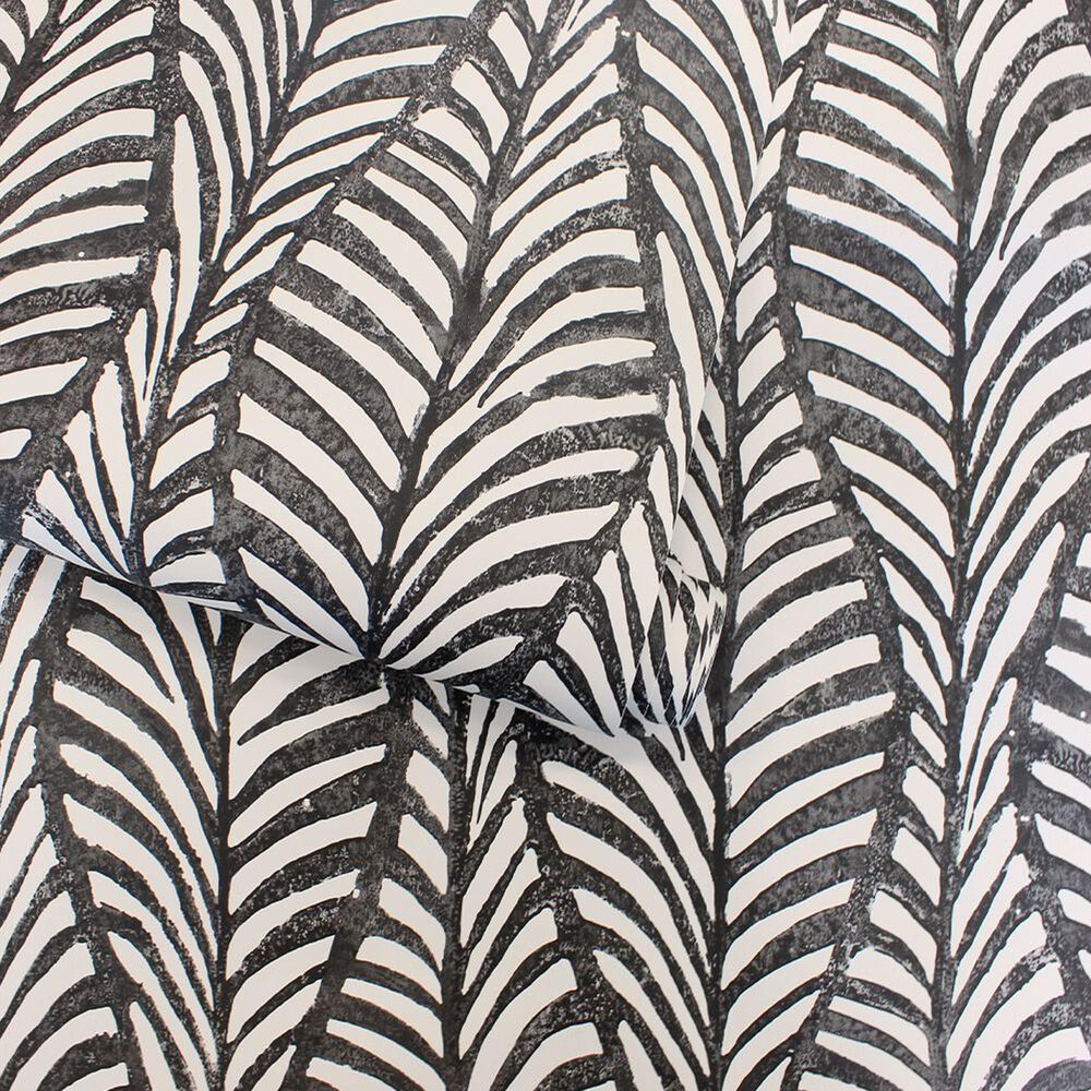 Tempaper Block Print 198&quot; x 20.5&quot; Peel and Stick Wallpaper in Black Jade, , large