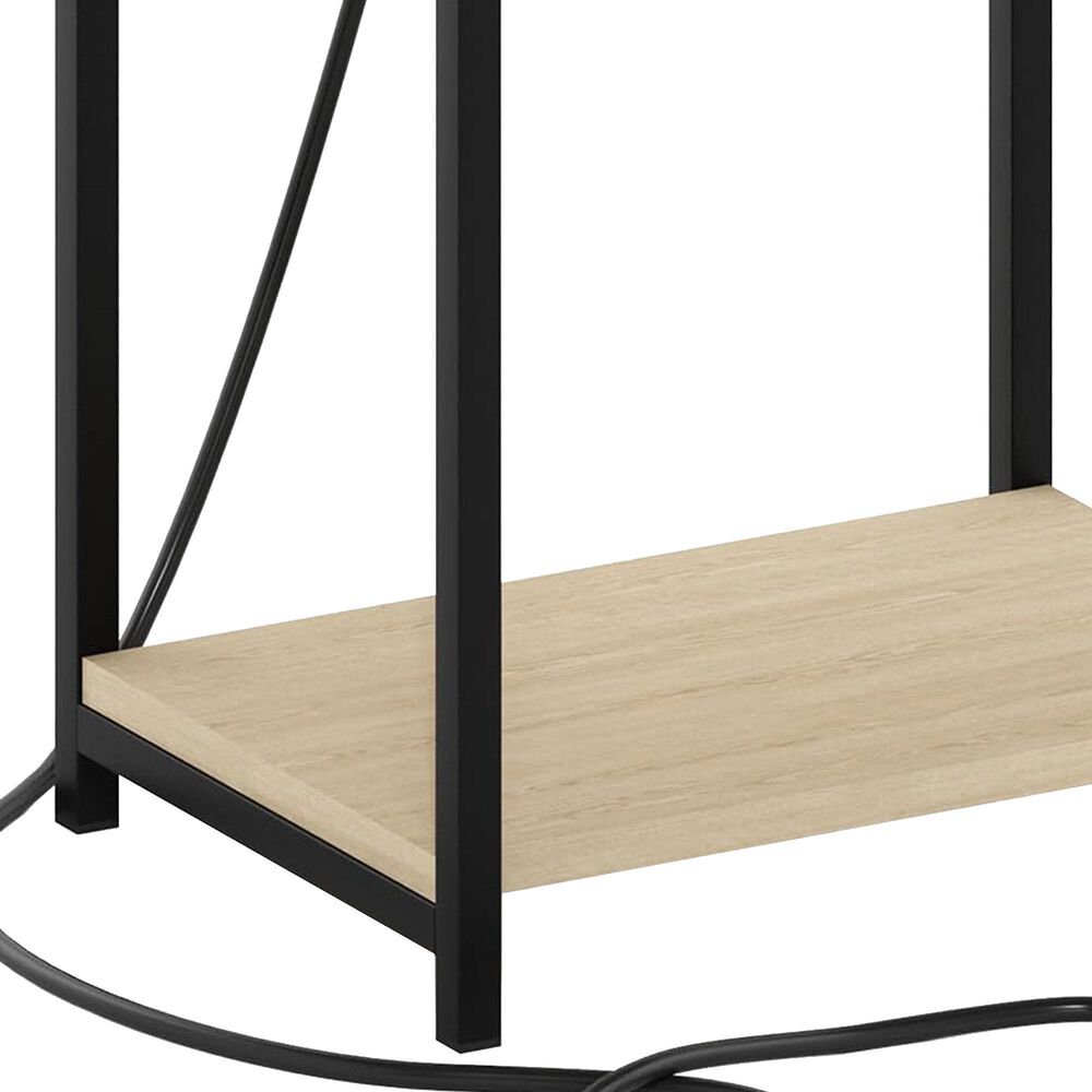 HOMLUX 19.7" 3-Tier End Table in Bauhaus Oak and Black, , large