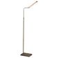 Adesso Reader LED Floor Lamp in Antique Brass and Brown, , large