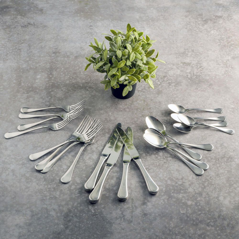 Gibson Homewares Classic Manchester 20-Piece Flatware Set in Silver, , large