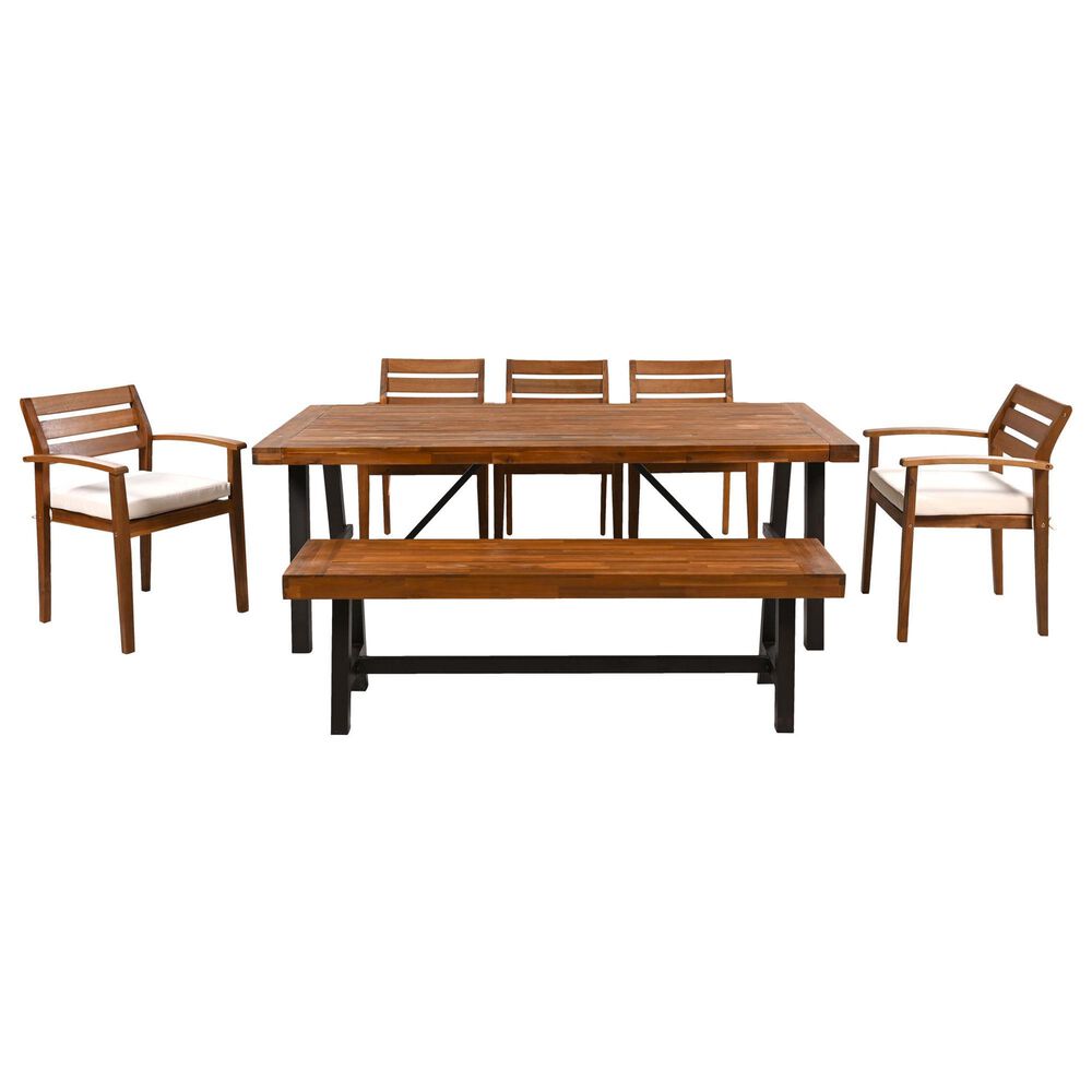 Hearth and Haven 7-Piece Outdoor Dining Set in Nature, , large