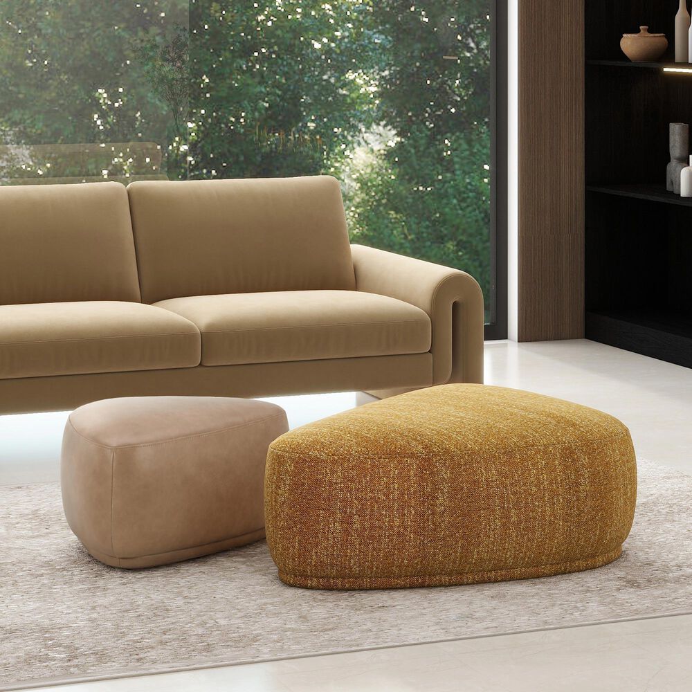 Jennifer Taylor Home Pebble 26" Cocktail Ottoman in Tuscan Tan Brown, , large