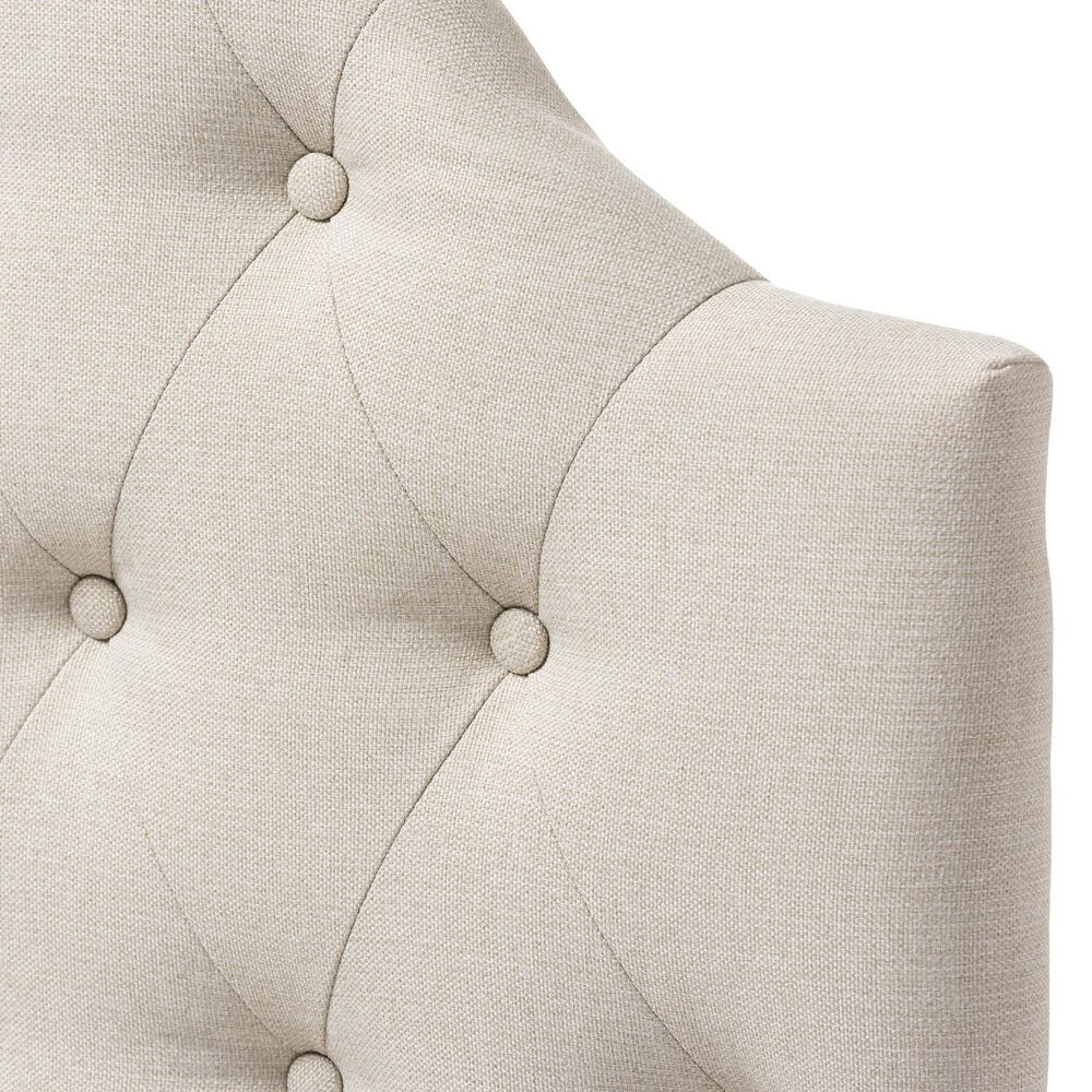 Baxton Studio Morris Twin Upholstered Headboard in Light Beige, , large