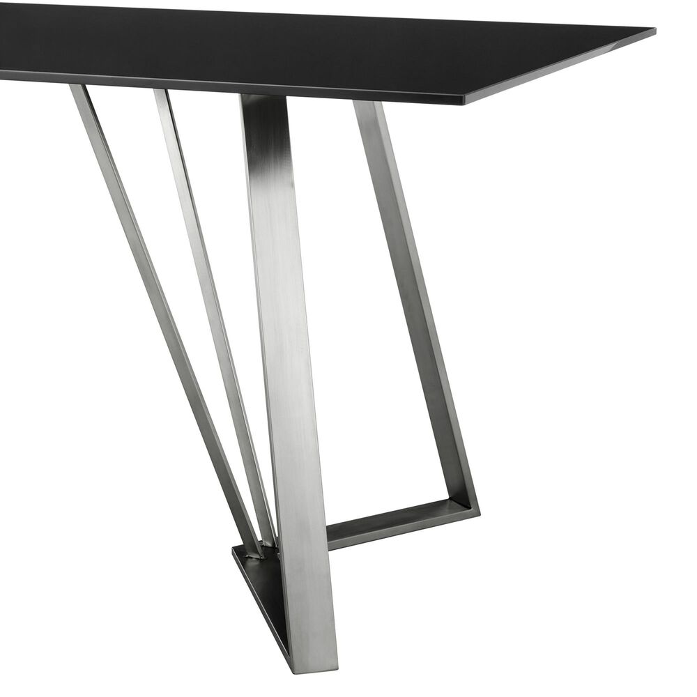 Blue River Cressida/Portia 7-Piece Dining Set in Black and Brushed Stainless Steel, , large