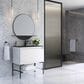 James Martin Mantova 35.4" Single Bathroom Vanity in Glossy White and Matte Black with 2 cm Charcoal Black Resin Countertop and Rectangular Sink, , large