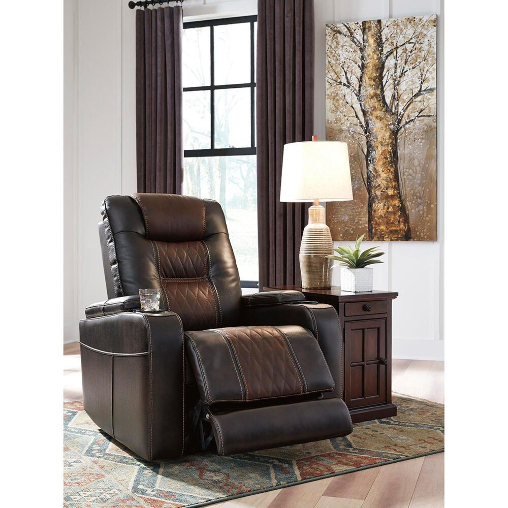 Ashley Composer Power Recliner with Adjustable Headrest in Brown, , large