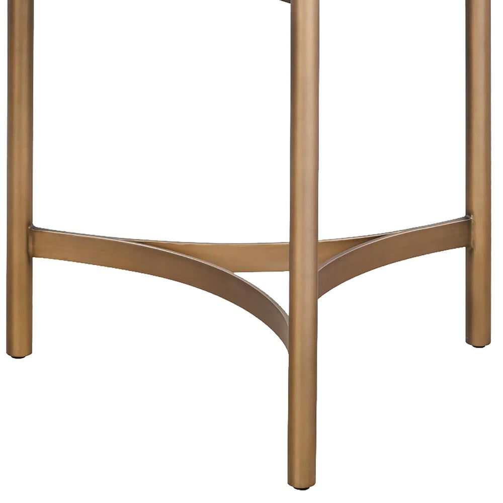 Urban Home Lyon Round End Table in Ivory and Brushed Bronze, , large