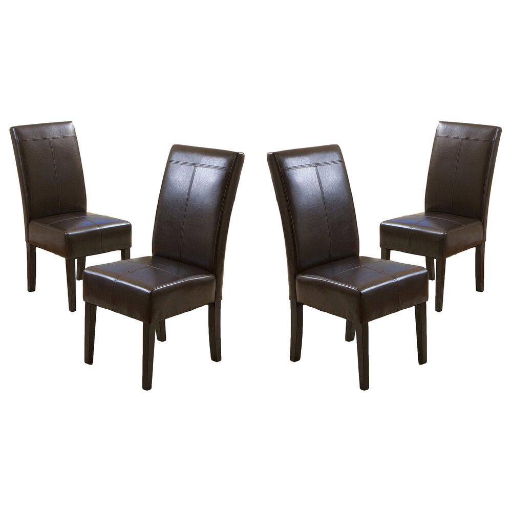 Noble House Pertica Side Chair in Chocolate Brown (Set of 4), , large