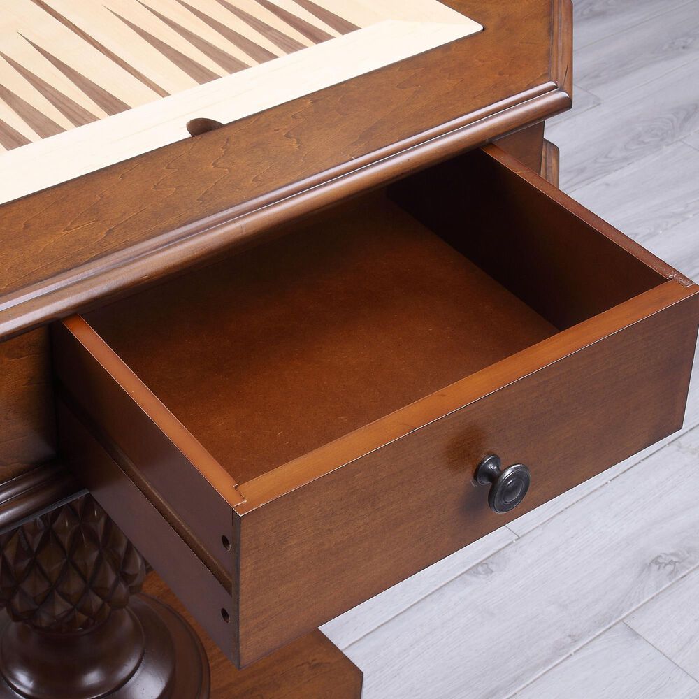 HOMLUX Bishop II 2-Drawer Game Table in Cherry, , large