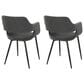 LumiSource Margarite Contemporary Dining/accent Chair in Black Metal and Grey Faux Leather by LumiSource - Set of 2, , large