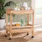 Baxton Studio Lombok Rattan Wine Cart in Natural Brown, , large