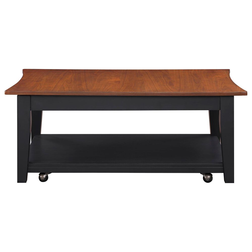 Crystal City Joplin Lift Top Cocktail Table with Casters in Walnut and Ebony, , large
