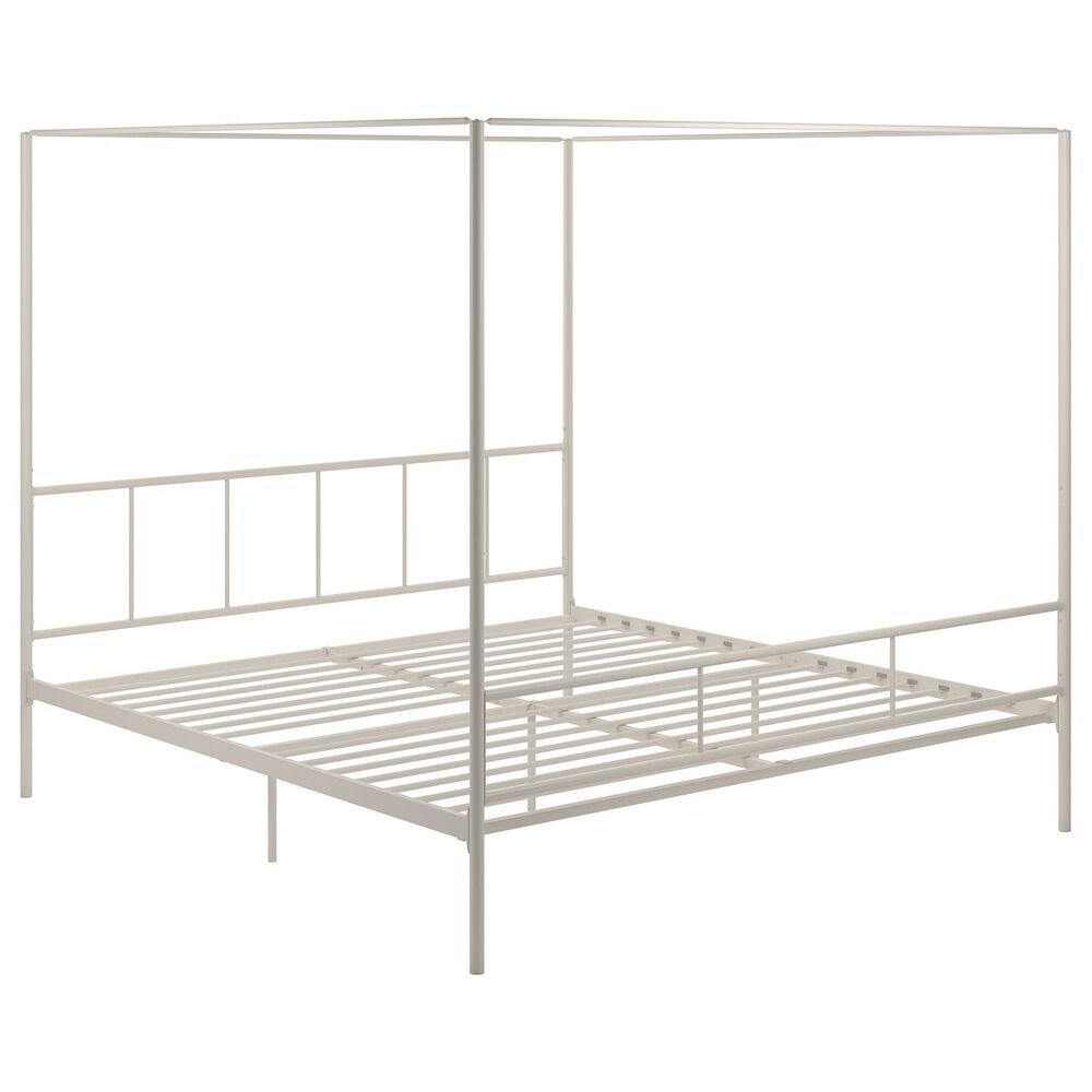 Novogratz Marion King Canopy Bed in White NFM