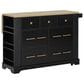 HOMLUX 51" Kitchen Island with Pull Out Trash Can Storage in Black, , large