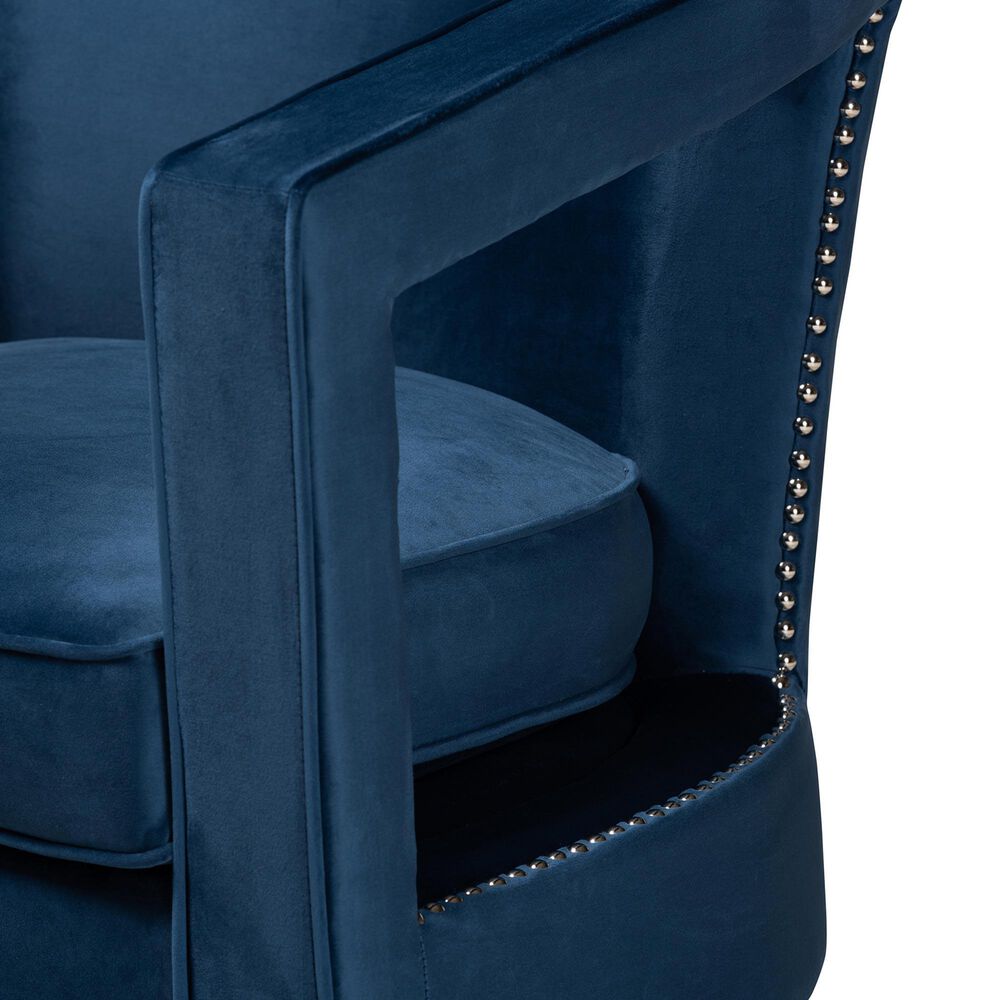 Baxton Studio Neville Arm Chair in Navy Blue, , large