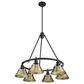 Golden Lighting Orwell 6-Light Chandelier with Aged Brass Shade in Matte Black, , large