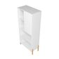 Dayton Bowery 5-Shelf Bookcase in White/Oak, , large