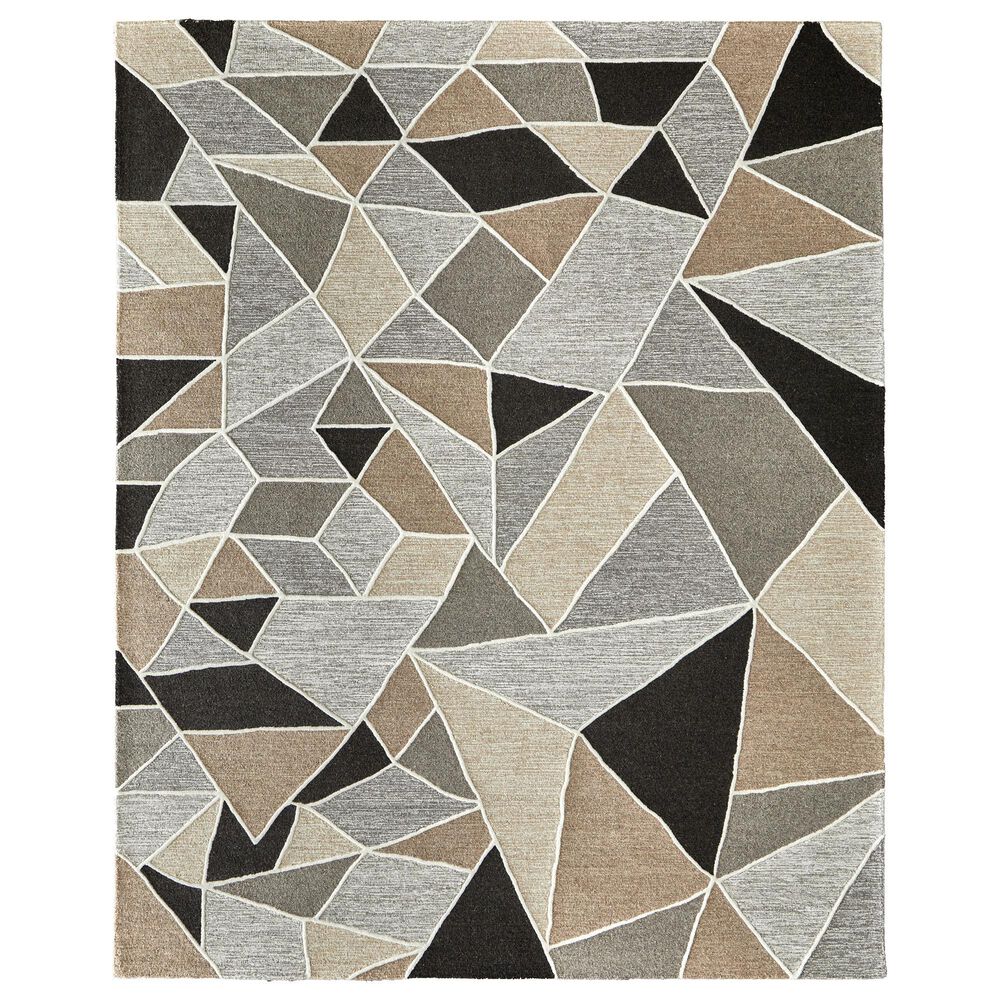 Feizy Kimball Gray, Black and Brown 3"6" x 5"6" Area Rug, , large