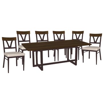 Amisco 7-Piece Dining Set in Dark Wood, , large
