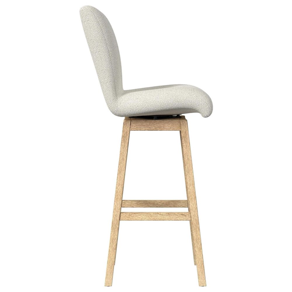 Mayberry Hill Cambrie Swivel Bar Stool with Beige Boucle in Natural, , large