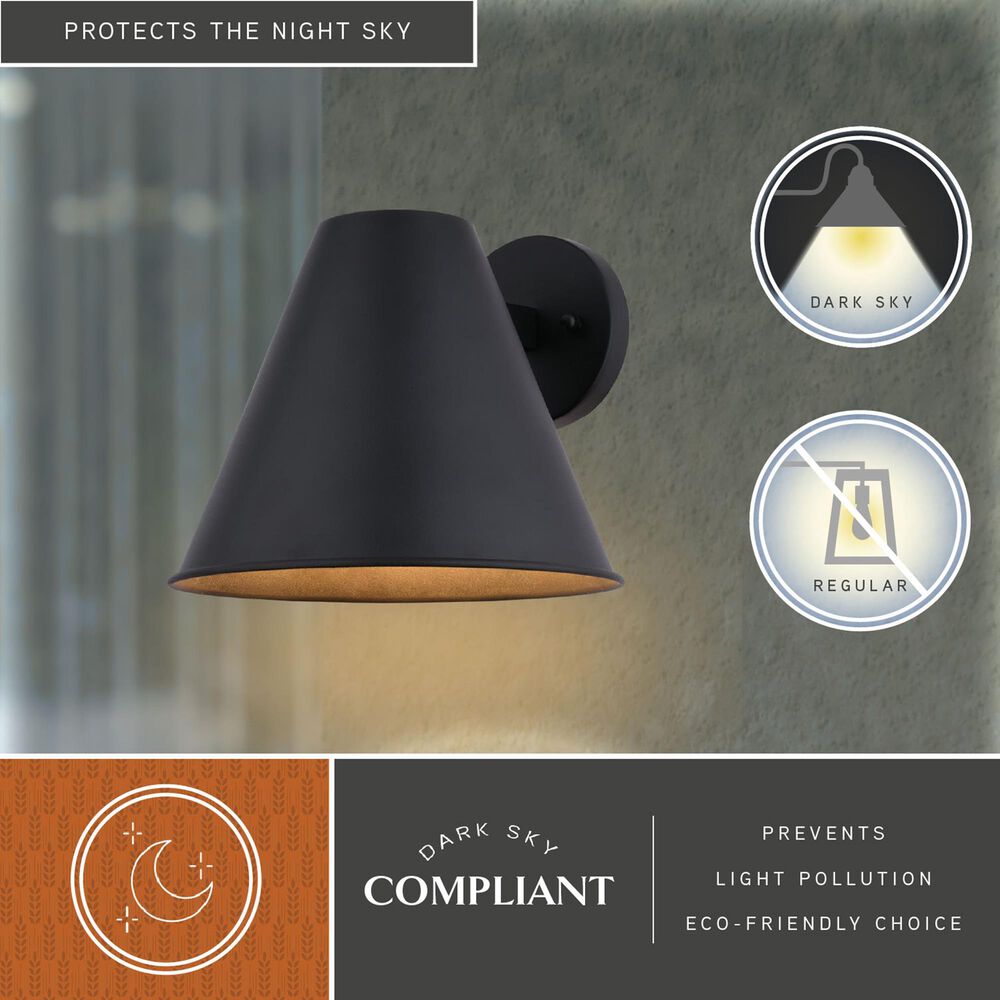 Vaxcel Smith 10" 1-Light Outdoor Wall Sconce in Textured Black, , large