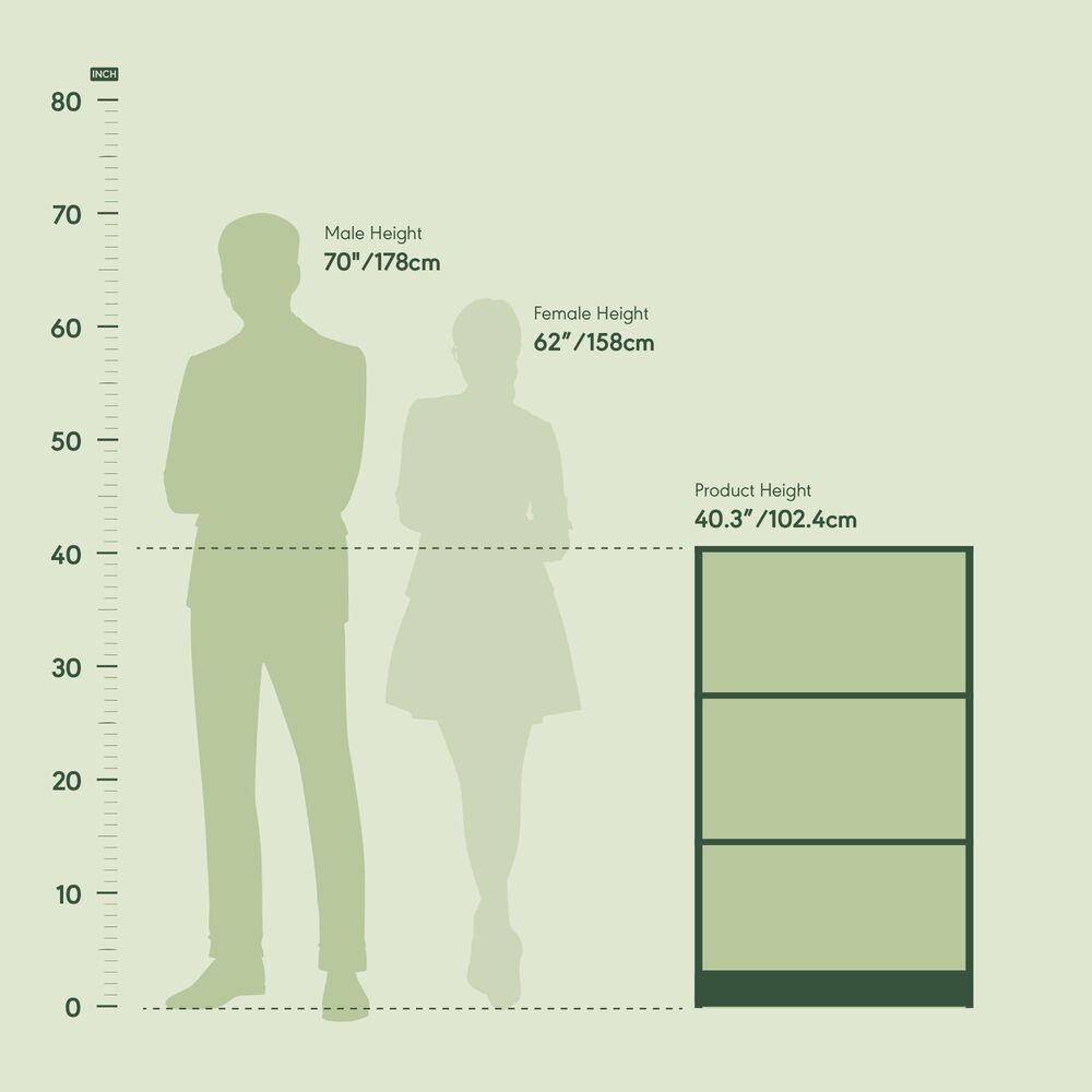 HOMLUX 3-Tier Display Bookshelf with Adjustable Shelves in Columbia Walnut, , large