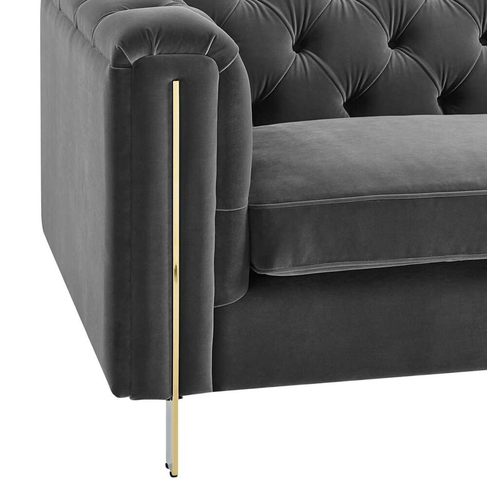 Steve Silver Charlene Stationary Sofa in Gray Velvet, , large