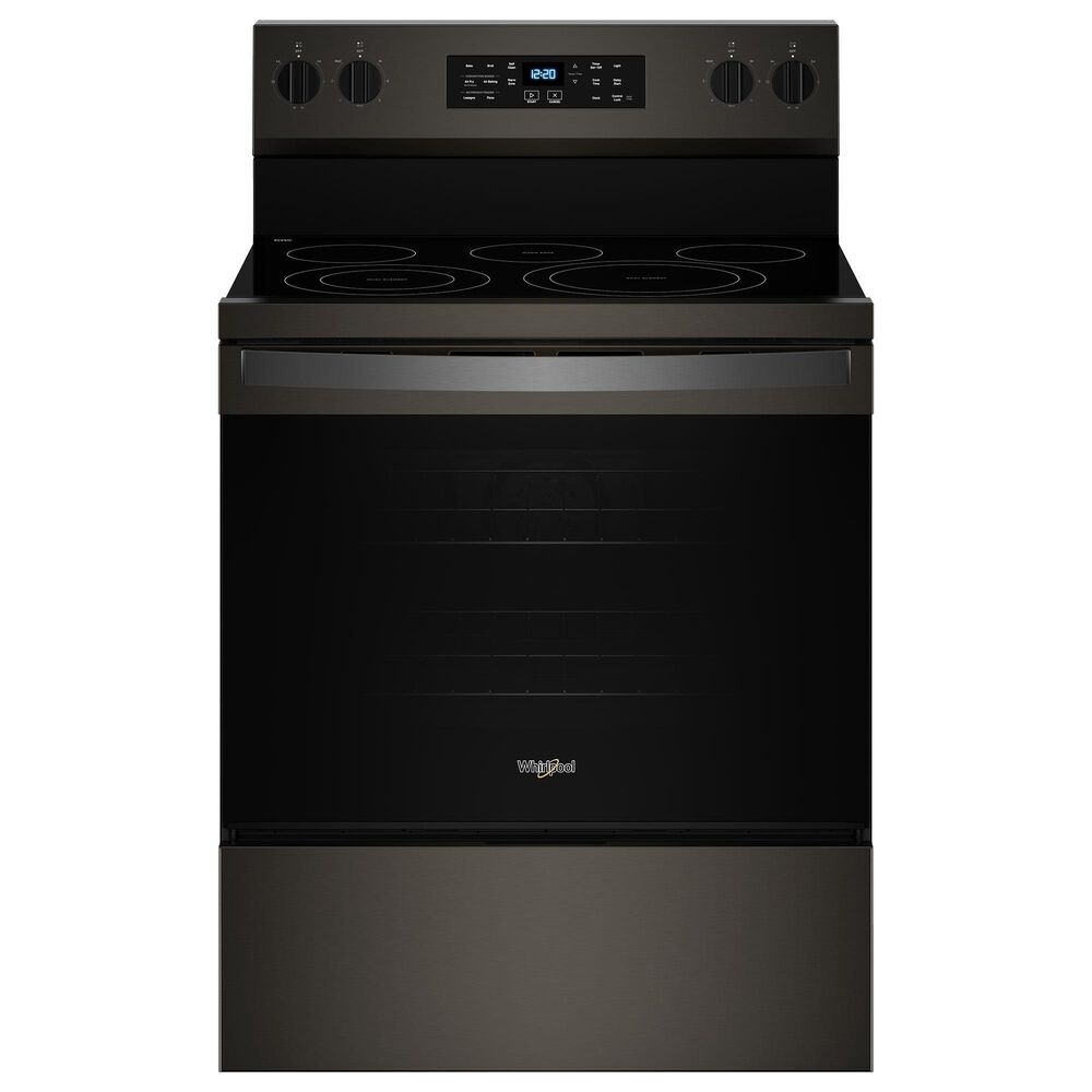 Whirlpool 5.3 Cu. Ft. Energy Star Electric Range with Air Cooking Technology in Black Stainless Steel, , large