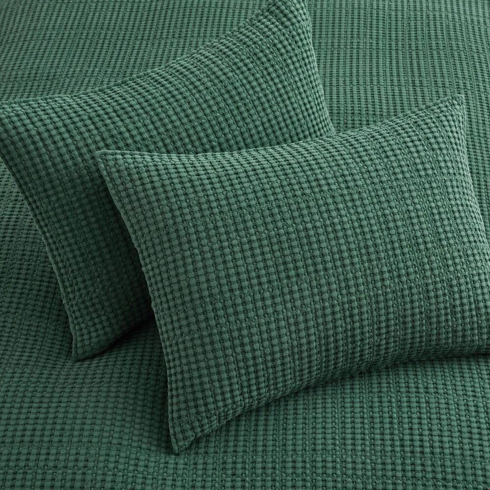 Levtex Mills Waffle 3-Piece King/California King Quilt Set in Forest Green, , large