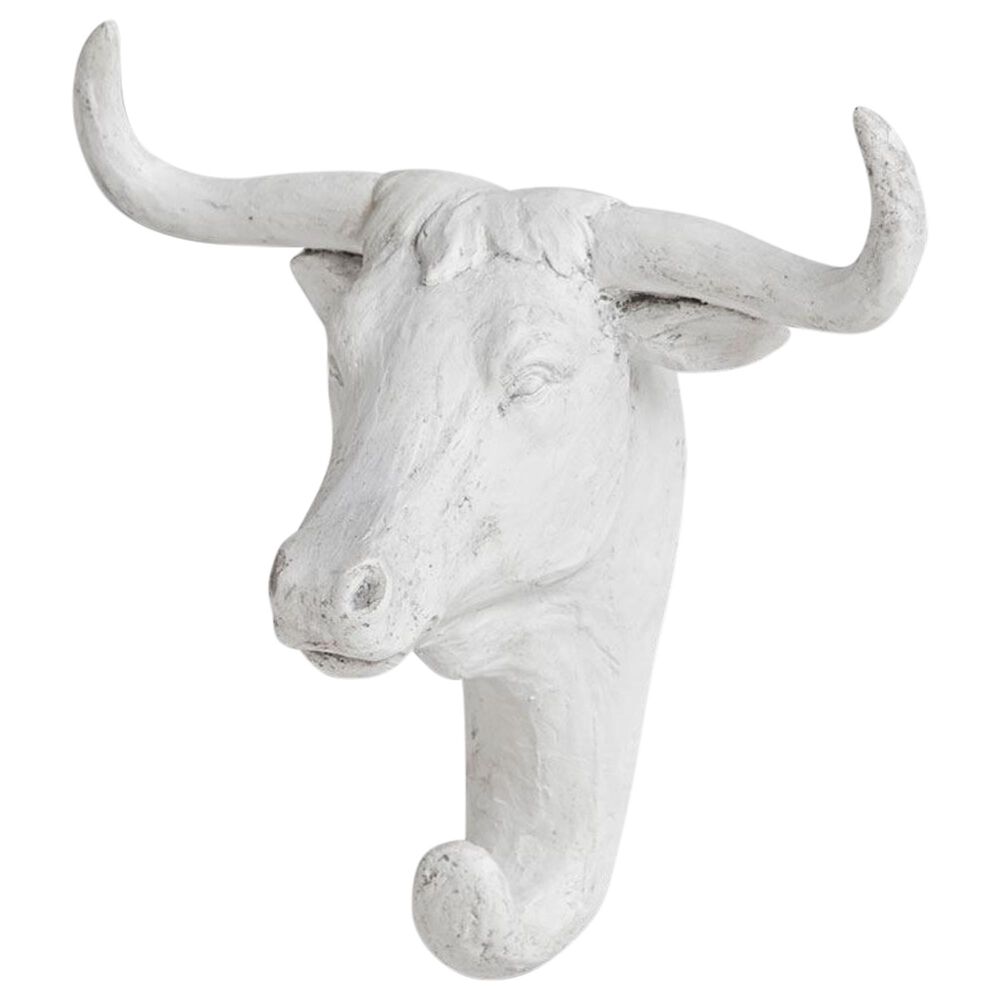 Mercana Dugaleon IX Longhorn Head with Coat Hook in White, , large