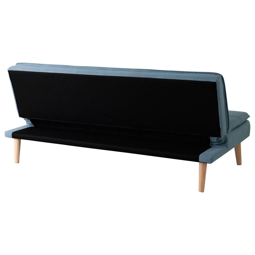 Lifestyle Solutions Tatum Convertible Sofa with Blue Cushion in Brown, , large