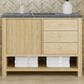 James Martin Vanities Marigot 48" Single Bathroom Vanity in Sunwashed Oak with 3 cm Parisien Bleu Quartz Top, Rectangular Sink and FreePower Wireless Charger, , large