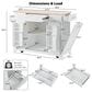 HOMLUX 49" Kitchen Island with Trash Can Storage Cabinet in White, , large