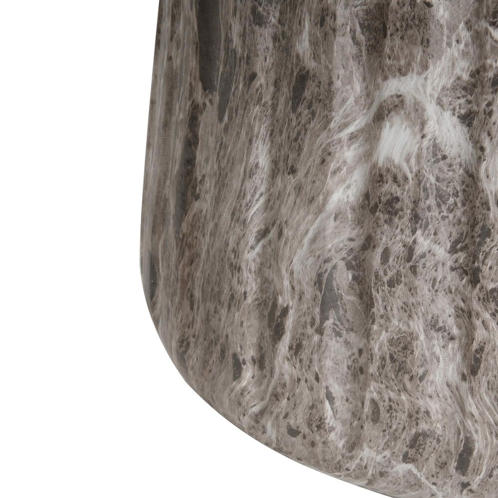 Hearth and Haven Outdoor Carved Side Table with Faux Natural Stone Texture in Brown, , large