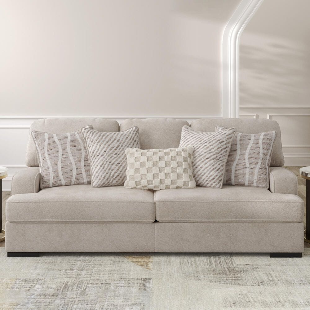 Ashley High Profile Stationary Sofa in Taupe, , large
