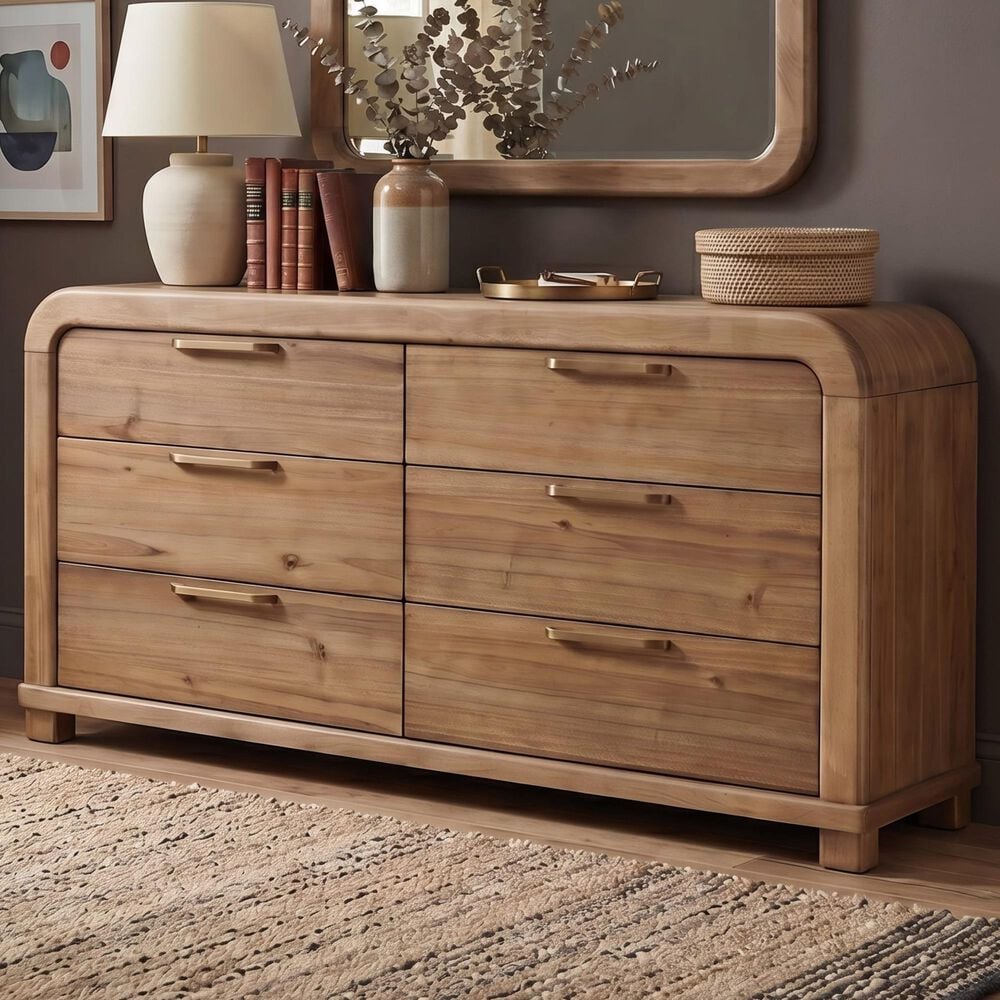 Urban Home 6-Drawer Dresser in Brown, , large