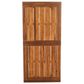 Hearth and Haven Della Outdoor Dining Table with Slatted Wood Top and Iron Frame in Teak, , large