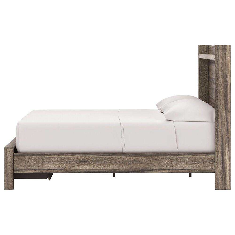 Ashley Elbrim Full Bed with Footboard Storage in Weathered Brown, , large