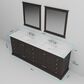 Lexora Home Dukes 84" Double Bathroom Vanity in Espresso with 2 cm White Cultured Marble Top and Rectangular Sinks, , large