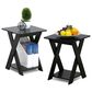 HOMLUX 2-Tier Modern Simplistic Criss-Crossed End Table in Espresso (Set of 2), , large