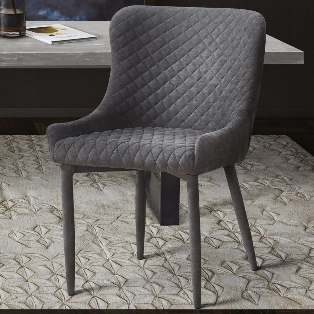 Tov Furniture Draco Velvet Chair in Grey, , large
