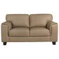 Chateau D"ax Leather Stationary Loveseat in Tan, , large