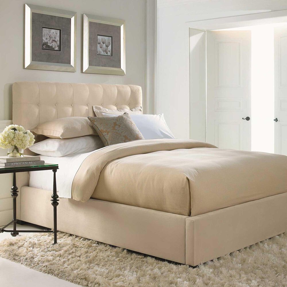 Bernhardt Avery Queen Upholstered Bed in Cream, , large