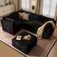 Noviland HOMLUX 5-Piece Mod Sectional with Chaise in Black, , large