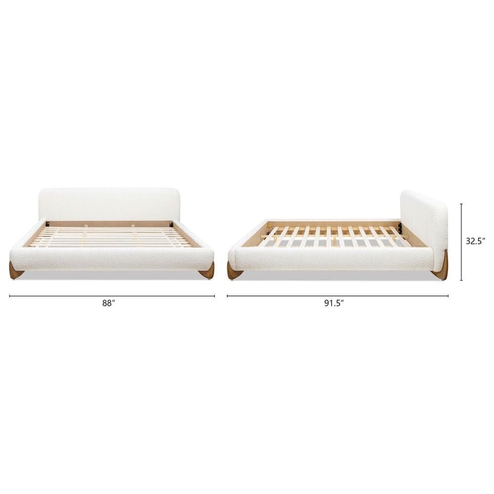 Jennifer Taylor Home Alpine Puffy Modern King Platform Bed in Ivory White, , large